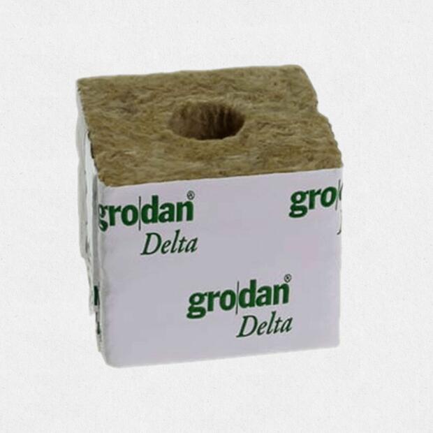 Grodan Steinwollblock kl. Loch 7,5X7,5X6,5cm 384 stk. Karton