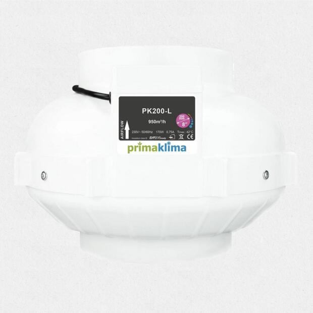 PrimaKlima Rohrventilator 200L 950m³/h