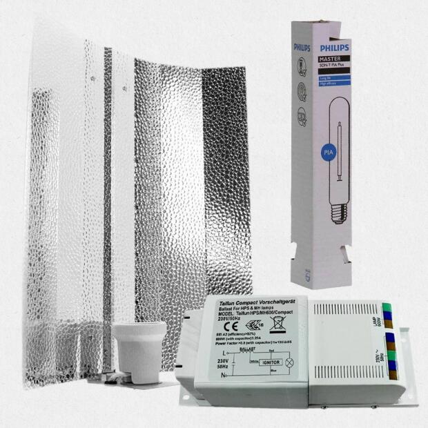 Beleuchtungsset 600W Philips SON-T Pia Plus - Hammerschlagreflektor