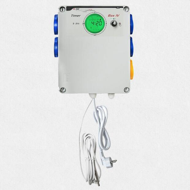 GSE Zeitschaltbox IV 4 Steckdosen + Heizung 2x300W
