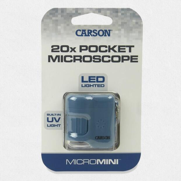 Carson MicroMini 20x LED Taschenmikroskop Blau