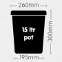 AutoPot Topf schwarz 15 Liter